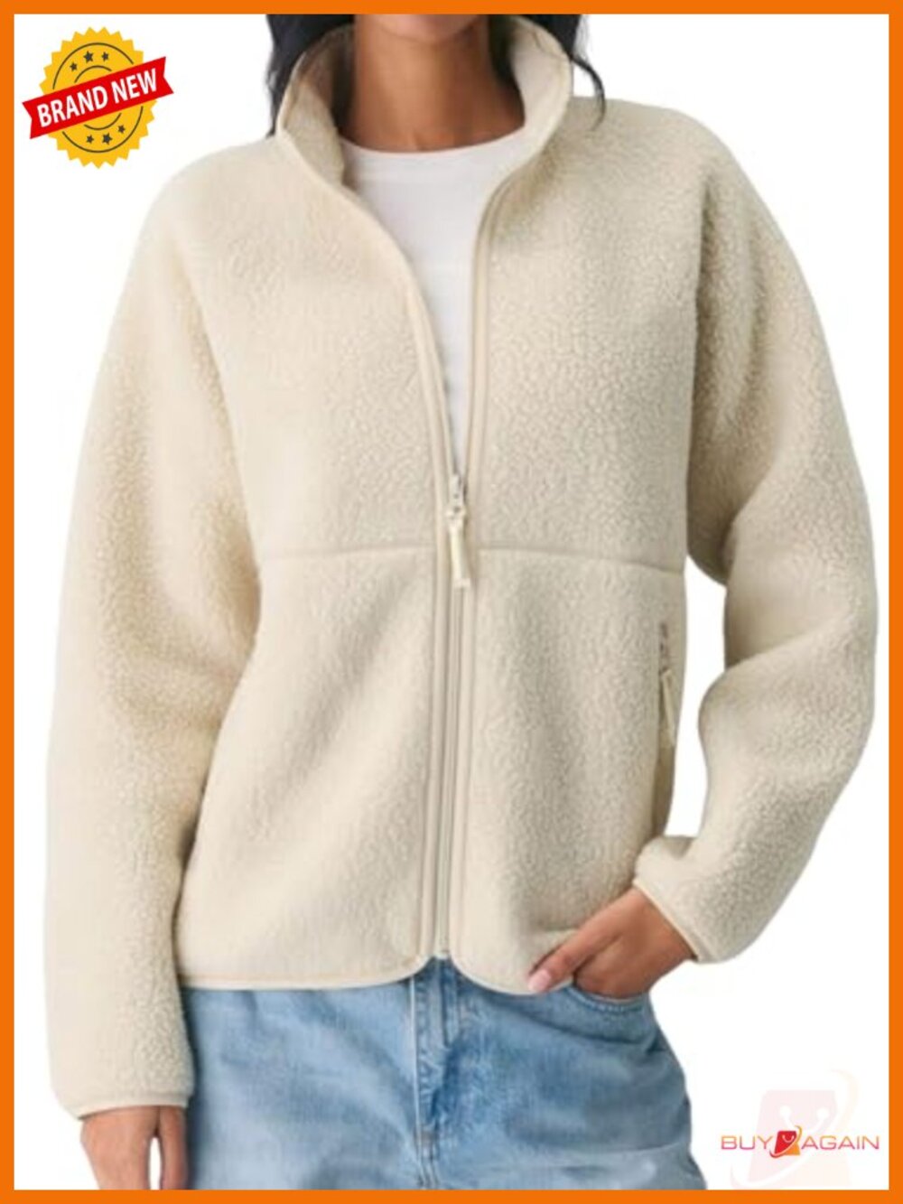 Sherpa Fleece Zip Up Jacket Stand Collar Coat
